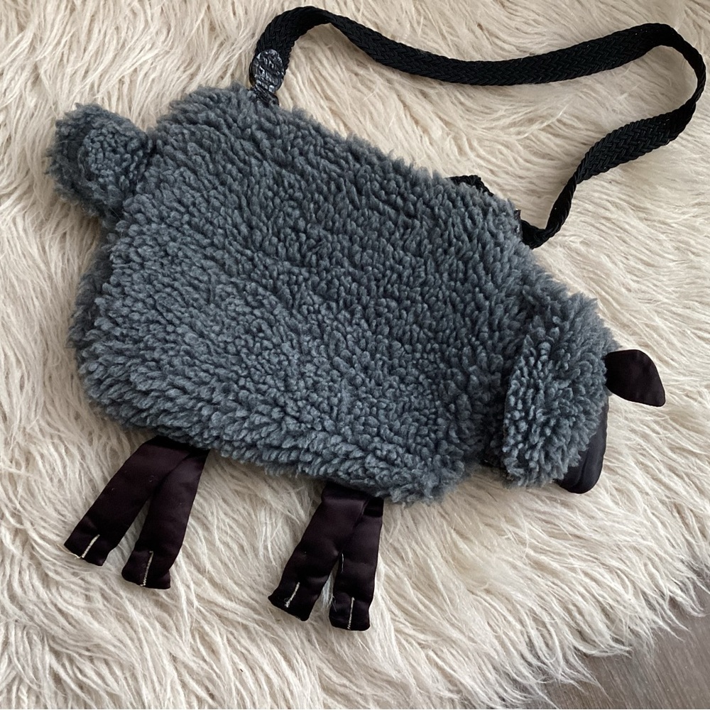 Woof and Poof hot water bottle sheep bag or purse. Crossbody